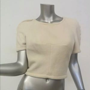 Opening Ceremony Cream Fleece Crop Top